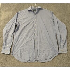 Polo Ralph Lauren‎ Shirt Men's 17.5 T Button Up Classic Fit Blue White Checkered
